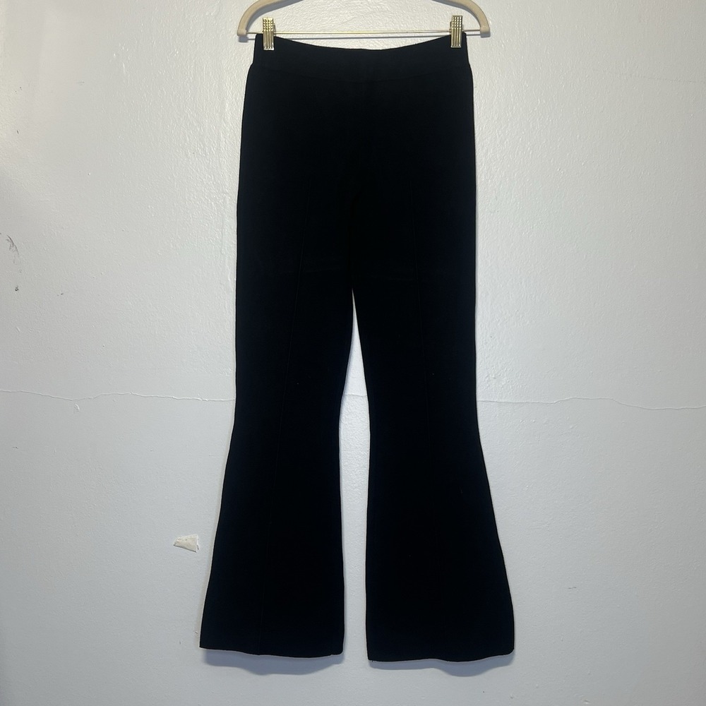 J. Crew Black Heavy Ponte Knit Flare Pants Women's Size MP High Rise Loungewear